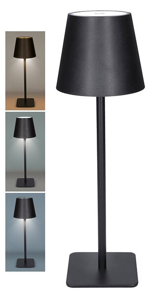 SOLIGHT LED nabíjecí lampička Lucca, 120lm, změna CCT, stmívání, černá