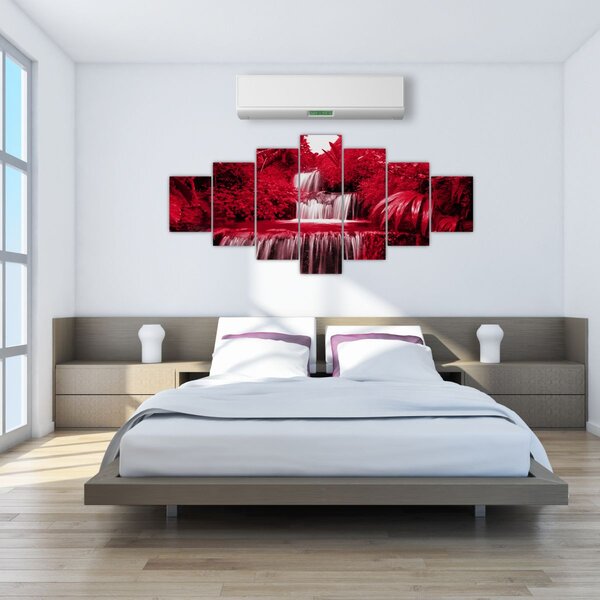 Obraz - Indonéské vodopády v červené (210x100 cm)