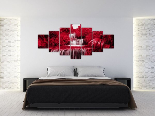 Obraz - Indonéské vodopády v červené (210x100 cm)