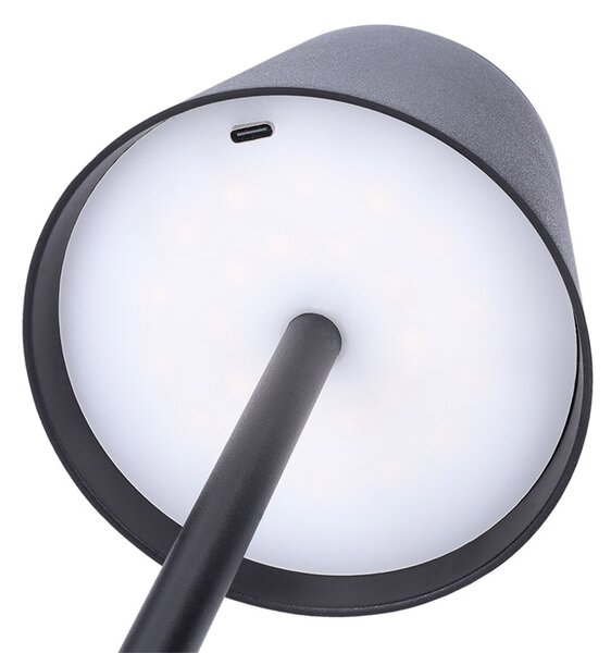 SOLIGHT LED nabíjecí lampička Lucca, 120lm, změna CCT, stmívání, černá