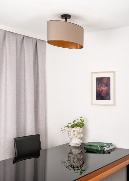 Duolla - Přisazený lustr OVAL VEGAN 1xE27/15W/230V béžová