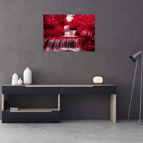 Obraz - Indonéské vodopády v červené (70x50 cm)