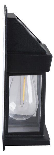 SOLIGHT LED solární lucerna nástěnná, teplá bílá, 12x17cm, černá