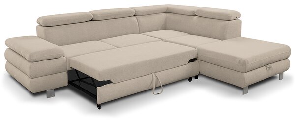 Sedací souprava CONTI NEW | 276x226 cm | PRAVÁ | rozkládací + úložný prostor | VÝBĚR TKANIN