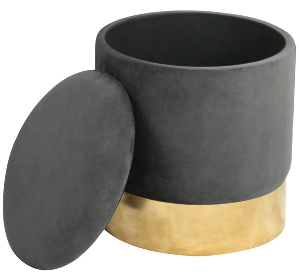 Ak furniture Taburet TANYA samet šedý