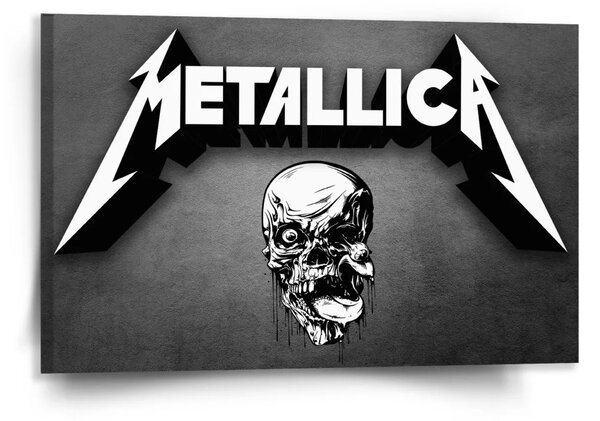 Sablio Obraz METALLICA Lebka Šedá - 120x80 cm