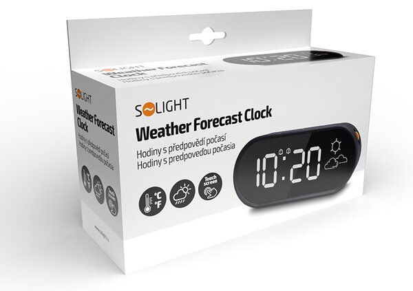 SOLIGHT Hodiny s předpovědí počasí, USB port