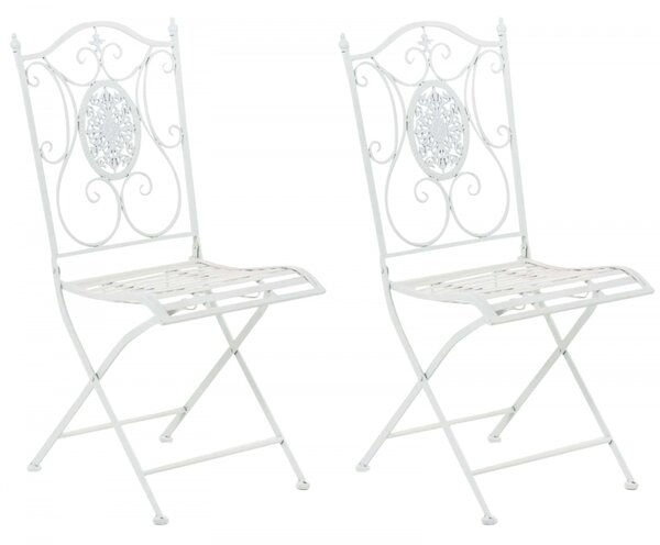 Kovová skladací židle Sibell (SET 2 ks) - Bílá