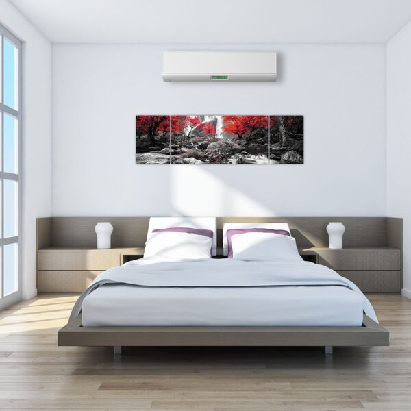 Obraz - Vodopády v podzimní krajině (170x50 cm)