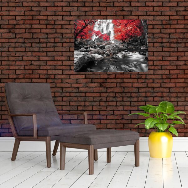 Obraz - Vodopády v podzimní krajině (70x50 cm)