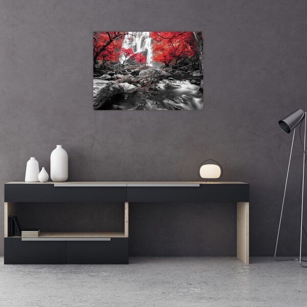 Obraz - Vodopády v podzimní krajině (70x50 cm)