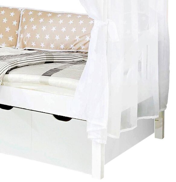 POSTEL S NEBESY, 90/200 cm bílá, béžová MID.YOU - Jednolůžkové postele, Online Only