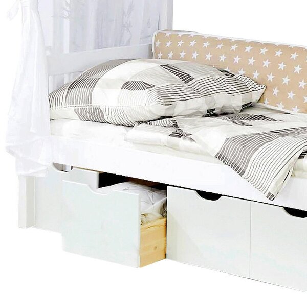 POSTEL S NEBESY, 90/200 cm bílá, béžová MID.YOU - Jednolůžkové postele, Online Only