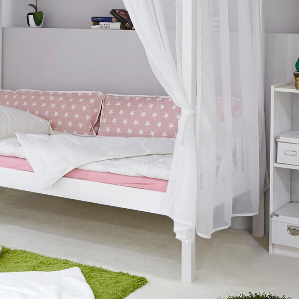 POSTEL S NEBESY, 90/200 cm růžová, bílá MID.YOU - Jednolůžkové postele, Online Only