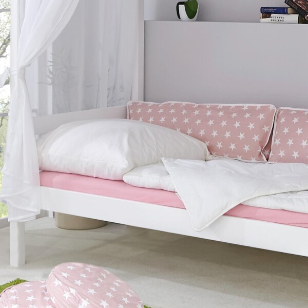 POSTEL S NEBESY, 90/200 cm růžová, bílá MID.YOU - Jednolůžkové postele, Online Only