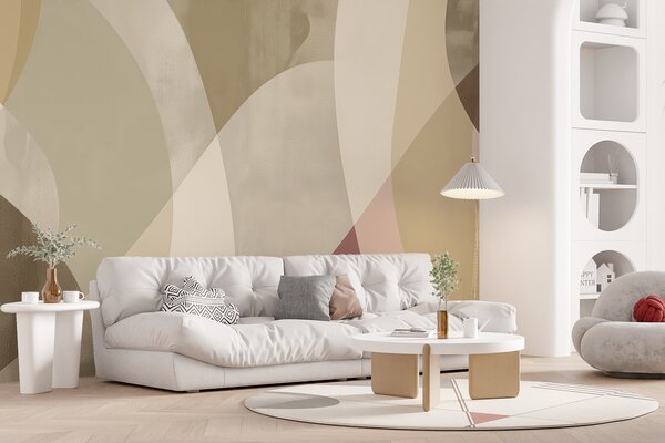 Fototapety Jemné křivky v tlumených tónech s plynulými liniemi a béžovými přechody, minimalistické a, Fototapety designové, w01334v1 : uwalls.cz