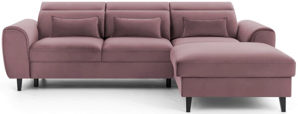 Elegantní rohová sedací souprava SUNNIVA - růžová, pravý roh