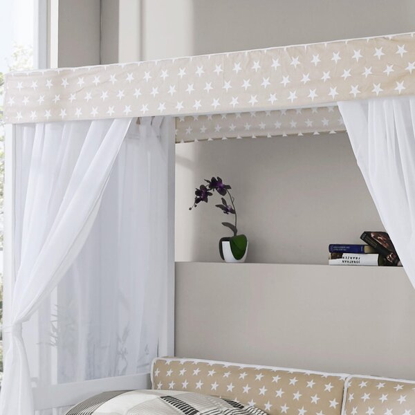 POSTEL S NEBESY, 90/200 cm bílá, béžová MID.YOU - Jednolůžkové postele, Online Only