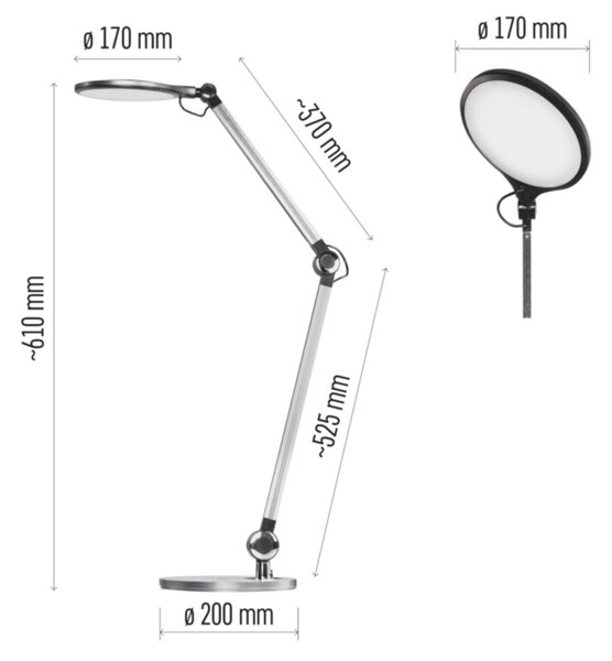 Stolní LED lampa KAREN černá