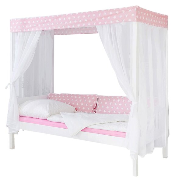 POSTEL S NEBESY, 90/200 cm růžová, bílá MID.YOU - Jednolůžkové postele, Online Only