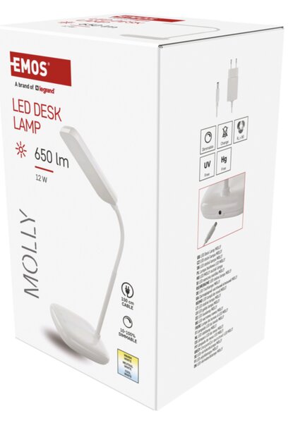 Stolní LED lampa MOLLY bílá