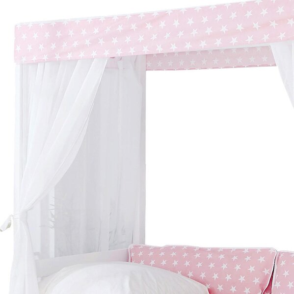 POSTEL S NEBESY, 90/200 cm růžová, bílá MID.YOU - Jednolůžkové postele, Online Only
