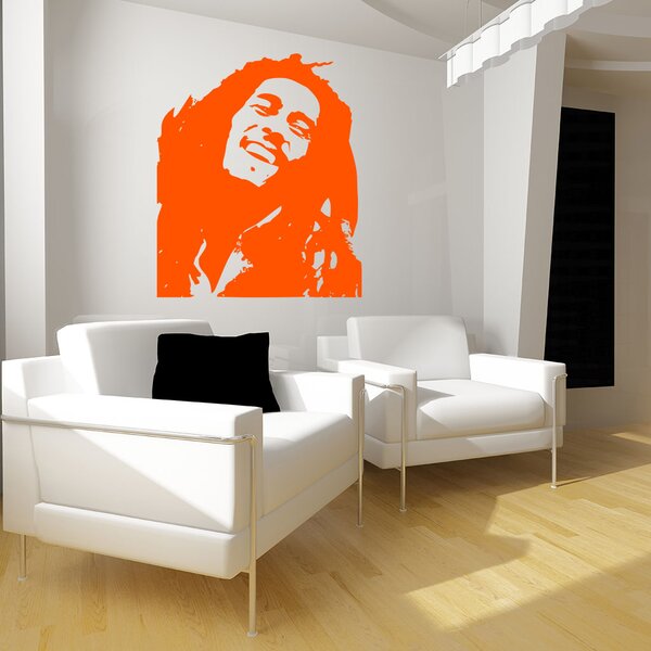 Živá Zeď Samolepka Portrét Bob Marley Barva: černá