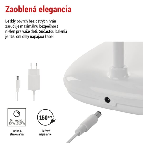 Stolní LED lampa MOLLY bílá