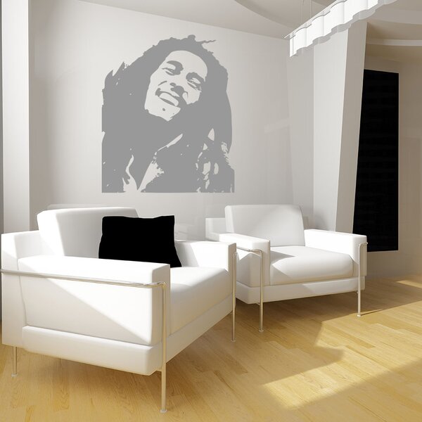 Živá Zeď Samolepka Portrét Bob Marley Barva: černá