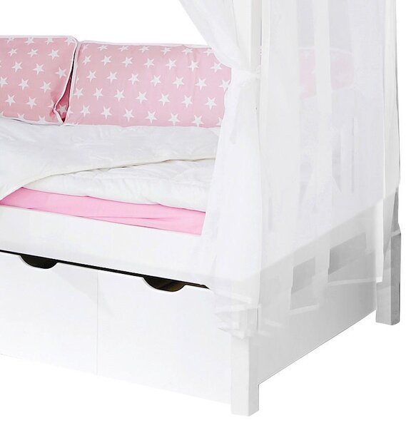 POSTEL S NEBESY, 90/200 cm růžová, bílá MID.YOU - Jednolůžkové postele, Online Only