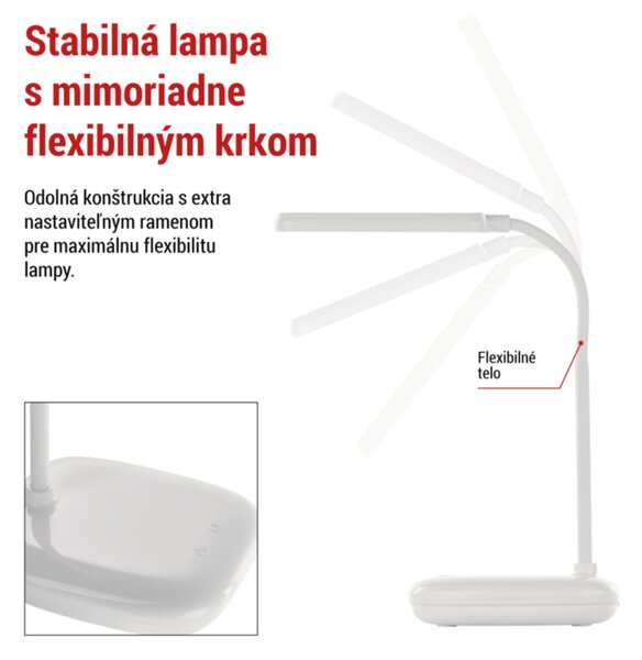 Stolní LED lampa MOLLY bílá