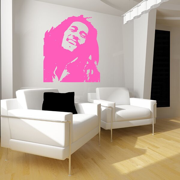 Živá Zeď Samolepka Portrét Bob Marley Barva: černá