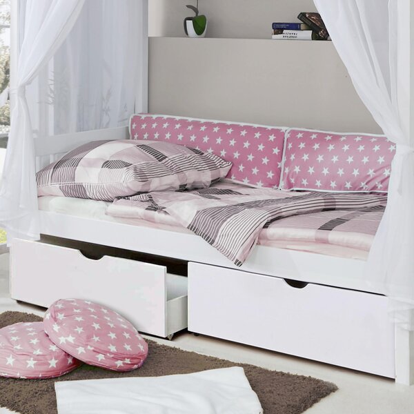 POSTEL S NEBESY, 90/200 cm růžová, bílá MID.YOU - Jednolůžkové postele, Online Only