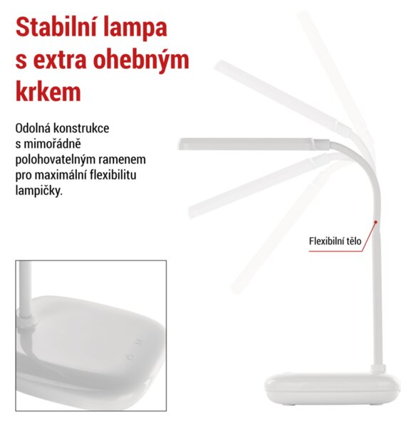 Stolní LED lampa MOLLY bílá