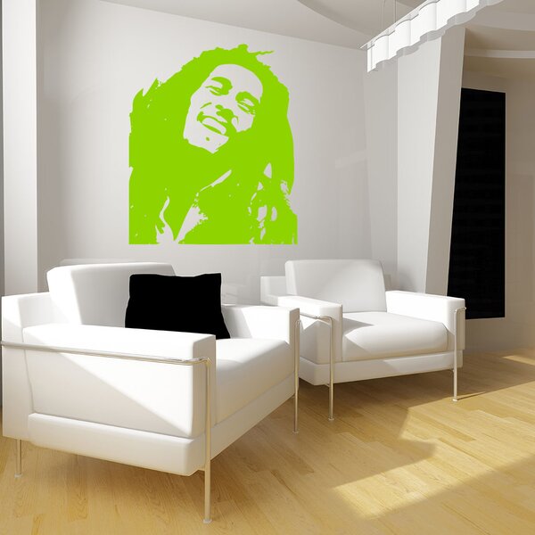 Živá Zeď Samolepka Portrét Bob Marley Barva: černá