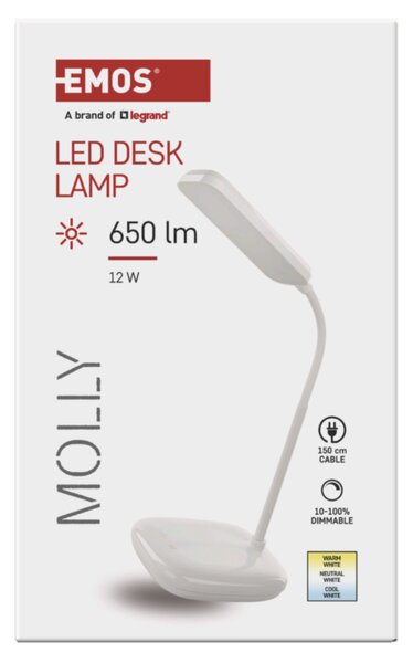 Stolní LED lampa MOLLY bílá
