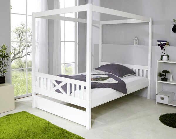 POSTEL S NEBESY, 140/200 cm bílá MID.YOU - Jednolůžkové postele, Online Only