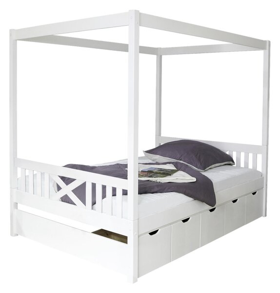 POSTEL S NEBESY, 140/200 cm bílá MID.YOU - Jednolůžkové postele, Online Only