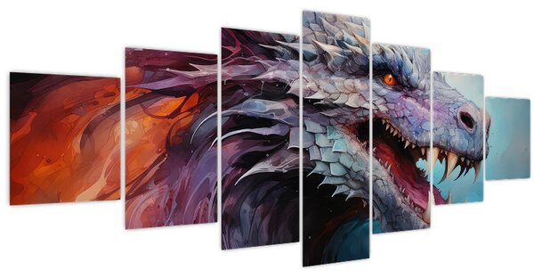 Obraz - Ilustrace draka (210x100 cm)