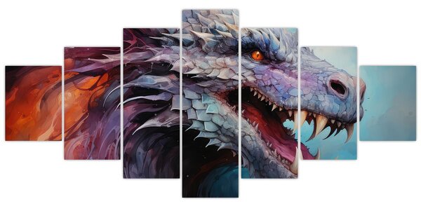Obraz - Ilustrace draka (210x100 cm)