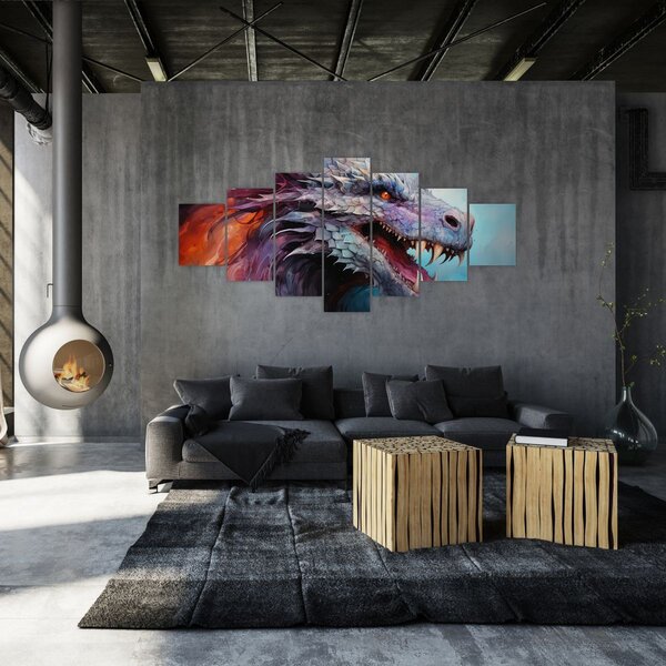Obraz - Ilustrace draka (210x100 cm)