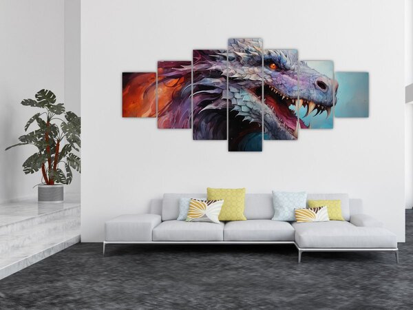 Obraz - Ilustrace draka (210x100 cm)