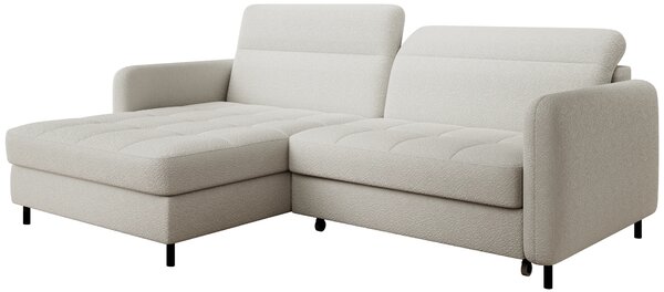 Elegantní rozkládací sedací souprava ZULEYKA - bílá, levý roh