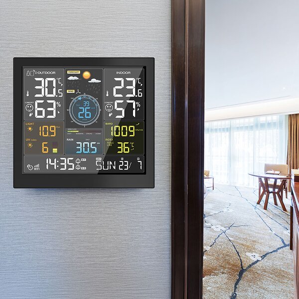 SOLIGHT Profesionální smart WIFI meteostanice s budíkem