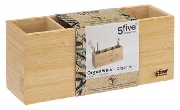 5Five® Bambusový organizér, stojan, 4 přihrádky na stojící předměty, SELENA
