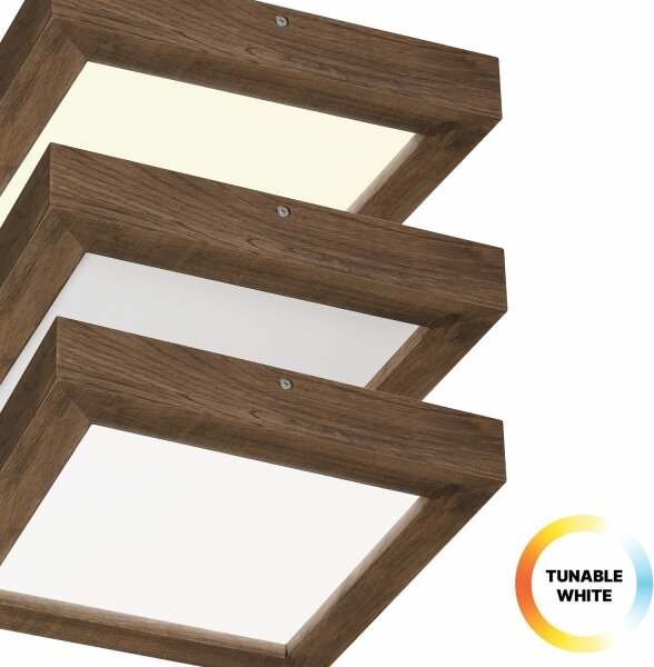 Brilagi-LED Stmívatelné svítidlo WOODY FRAME LED/24W/230V dub 30x30 cm IP44 + DO