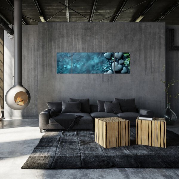 Obraz - Kameny tvaru srdce (170x50 cm)