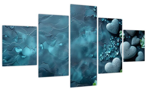 Obraz - Kameny tvaru srdce (125x70 cm)
