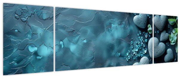 Obraz - Kameny tvaru srdce (170x50 cm)