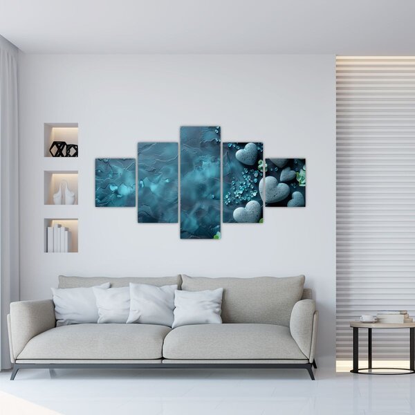 Obraz - Kameny tvaru srdce (125x70 cm)